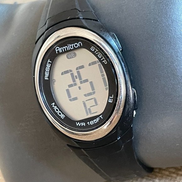 Armitron Women Wrist Watch Digital Sport Black Rubber Band Multi function Watch - Picture 3 of 11